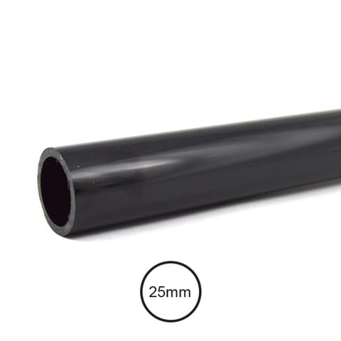 بايب 25مم  * 2.2مم  بلاستيك  (PVC)  بي في سي لون أسود (خط أزرق ) عدساني<br>عدد 25 بايب / 75 متر