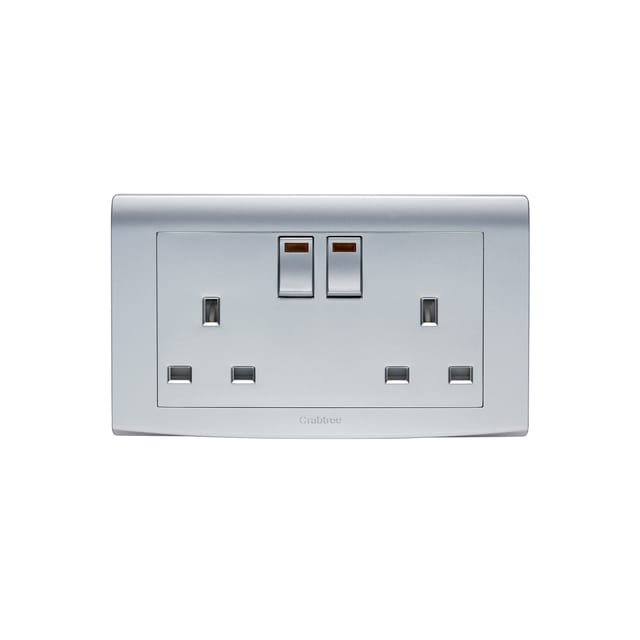 EP306 / 3 / SL - 13A مفتاح ذو مقبس ثنائي مع نيون فضي