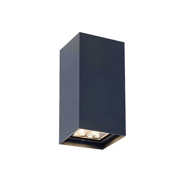 إضاءة حائط اتجاهين مطري - 2*10 وات ليد cree - لون اصفر- 1200 لومن - ألومنيوم - أسود