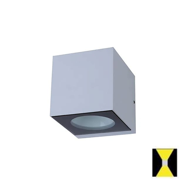 إضاءة حائط اتجاهين مطري - 2*6 وات - لون اصفر- 980 لومن -  ألومنيوم - أسود