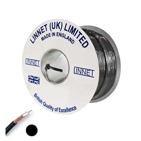 كيبل&nbsp;ستالايت&nbsp; -&nbsp;( RG6 75Ohms)&nbsp;- (150 م) (940003) اسود - لينيت