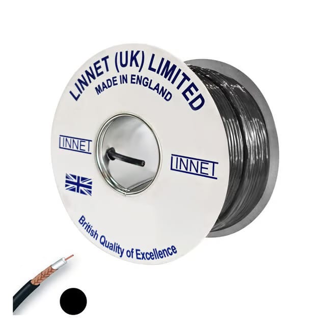 كيبل&nbsp;ستالايت&nbsp; -&nbsp;( RG6 75Ohms)&nbsp;- (80 م) (940003) اسود - لينيت